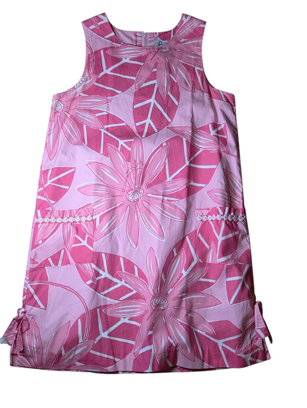Lilly Pulitzer White Label Shift Dress  Mosaic Floral Print 14 Pockets Lined